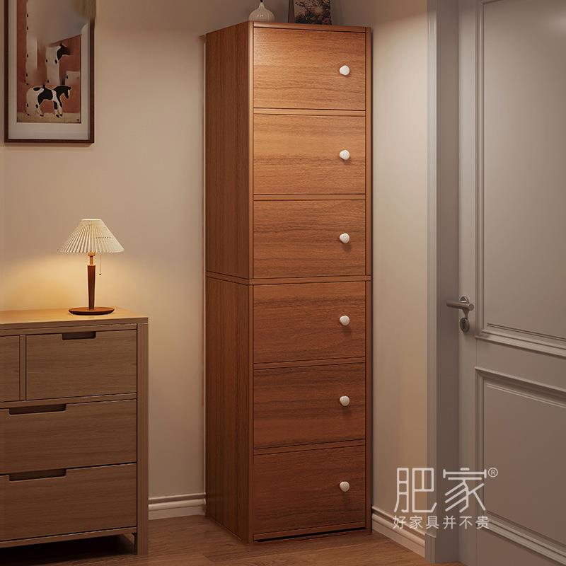 0J家用储物立柜零食收纳柜卧室小柜子靠墙斗柜床头书柜置物柜MS06