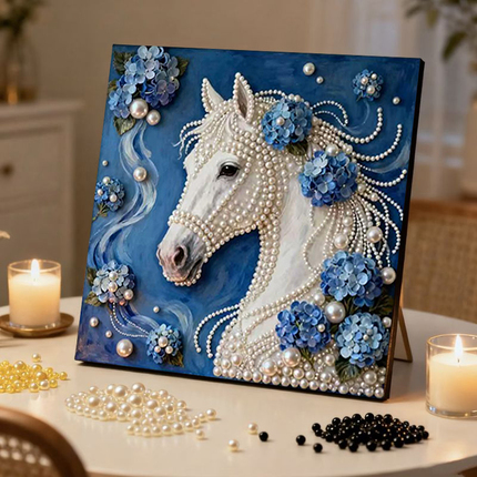 2026 New Pearl Painting Year of the Horse DIY Handmade Material Kit Diamond Sticker Painting High-End Gift Living Room Decorative Painting