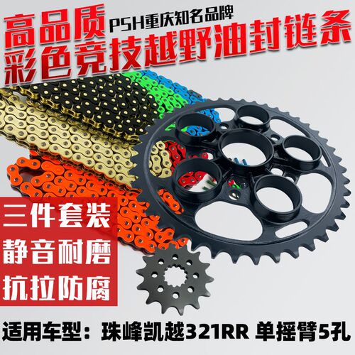 适用珠峰凯越321RR/321R/COBRA321R/500GY/500X牙盘油封链条套装