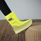 防水防滑厚底保暖中筒户外棉鞋 冬季 加绒加厚雪地靴女情侣款