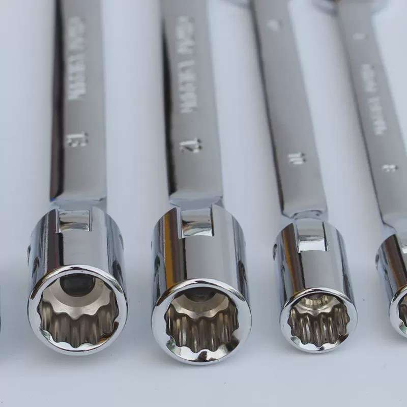 活动头套筒两用板手8-22mm 令卜扳手 套筒开口梅花扳手 汽修工具