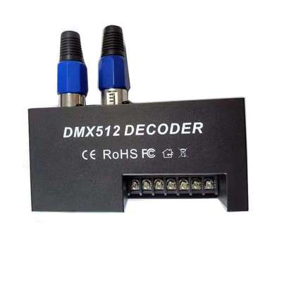 恒压DMX512解码器LED灯带5050七彩RGB控制器调光开关三通道四通道