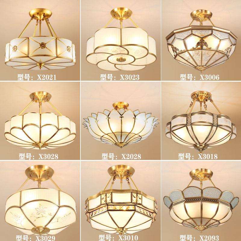 美式简约半吊led吸顶灯温馨家用卧室书房餐厅轻奢阳台玄关半吊灯