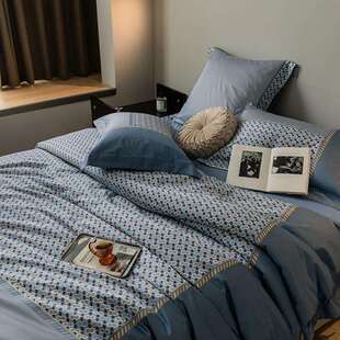 轻奢全棉100支贡缎长绒棉四件套酒店样板间床品 美式 柜上2000