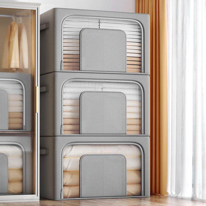 3件装衣服收纳袋家用衣柜防尘布艺新款宿舍房间整理师专用收纳箱