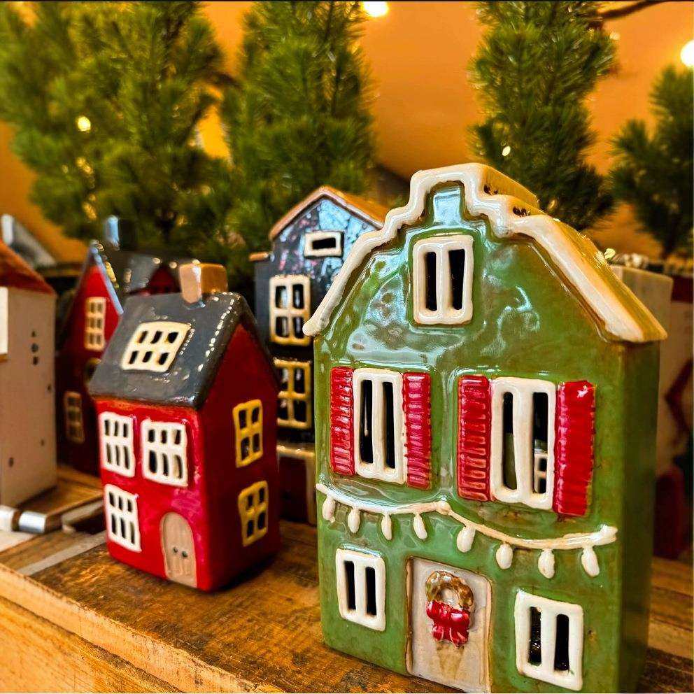 陶瓷烛台房子复古仿古圣诞欧洲丹麦房子储蓄罐子桌面摆件家居装饰,鲜花速递/花卉仿真/绿植园艺,割草机/草坪机,淘宝优惠券,粉丝福利购,淘宝优惠卷