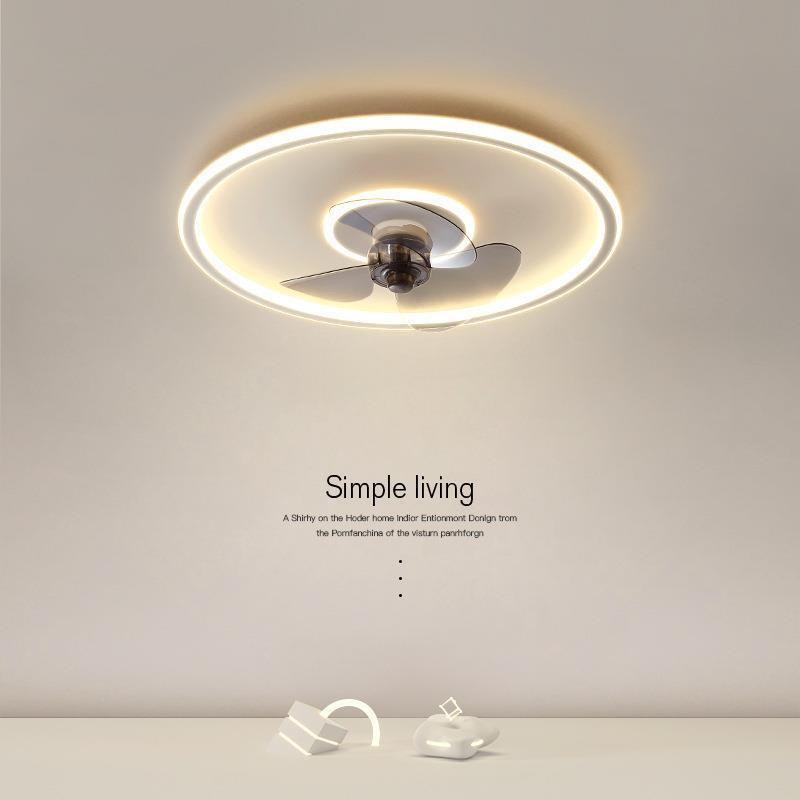 极简卧室吸顶风扇灯吊扇灯现代简约客厅超薄隐形电扇灯带风扇吊灯