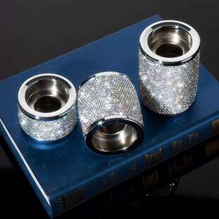 欧式轻奢高级感水晶银色烛台餐厅吧台客厅家居浪漫装饰品金属摆件