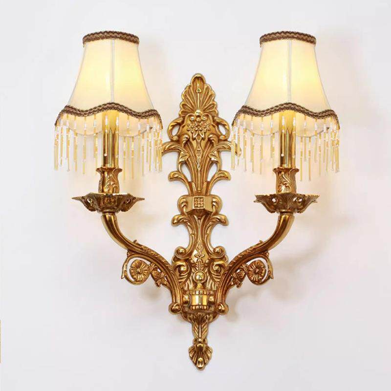 欧式全铜壁灯法式简约卧室床头美式走廊过道客厅餐厅楼梯灯具墙壁