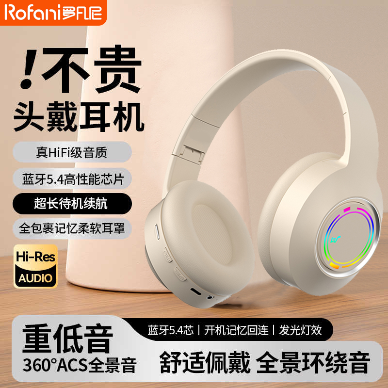 羅凡尼W3-F頭戴式耳機(jī)藍(lán)牙無(wú)線新款游戲耳機(jī)手機(jī)電腦通用男女生款