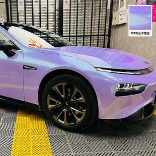 拓普卡新品流光冰川蓝汽车改色膜全车身高亮整车身贴全车改色车漆