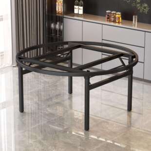 圆桌腿支架可折叠加厚铁艺圆形餐桌腿支撑架酒店饭店大圆桌面底座