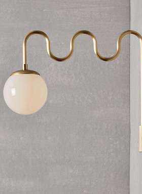 法式中古VC1全铜美式复古美式乡村卧室床头别墅浴室楼梯走廊壁灯