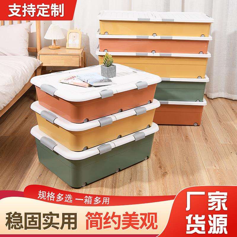 厂家收纳神器家用被子衣服床底收纳盒 整理箱抽屉带轮床下储物箱