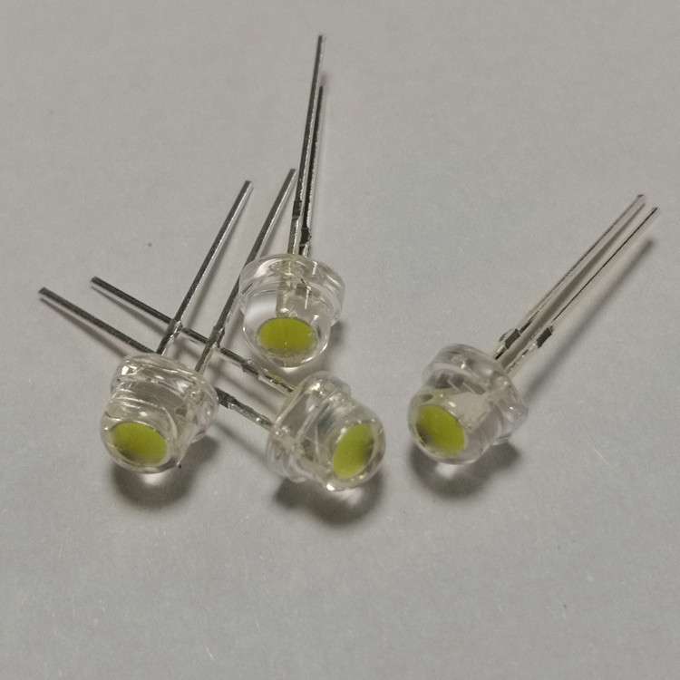 5mm草帽0.2w暖白光led灯珠三安光电短脚F5白灯直插led发光二极管