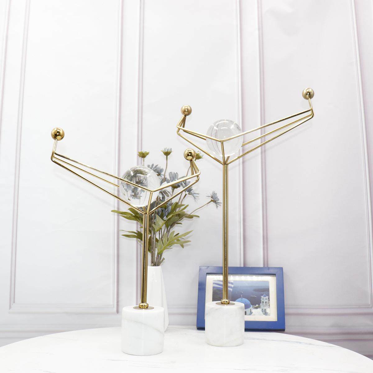 办公室美式玻璃球北欧简约家居装饰品水晶球摆件欧式客厅软装书柜