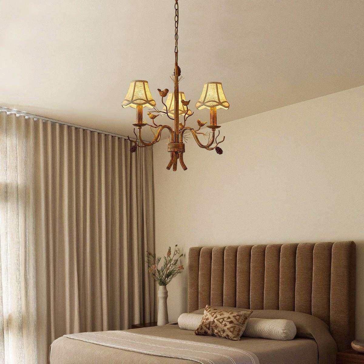 美式复古小鸟吊灯客厅灯餐厅灯树脂装饰家用创意灯具灯饰