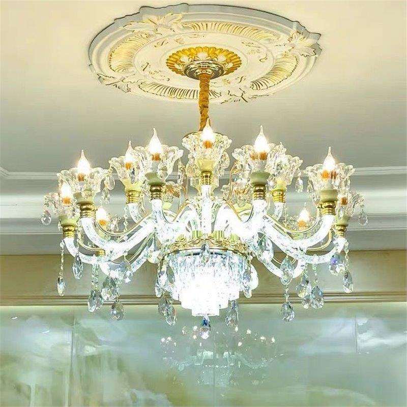 欧式水晶吊灯客厅餐厅卧室别墅家用成套灯2023新款网红蜡烛灯具