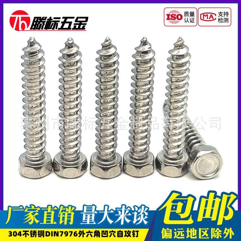 304不锈钢DIN7976外六角凹穴自攻钉ST3.9ST4.2ST4.8ST5.5ST6.3