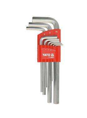 易尔拓YATO9件套S2钢公制平头内六角扳手套装YT-58821