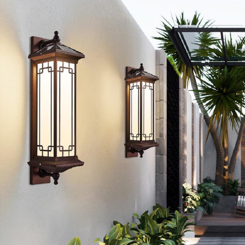 新中式太阳能壁灯户外防水庭院灯室外露台楼梯灯别墅门口家