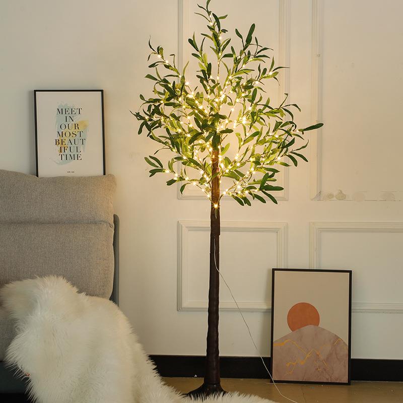 1.8m仿真橄榄叶树灯庭院装饰橱窗景观树灯居家装饰树灯厂家