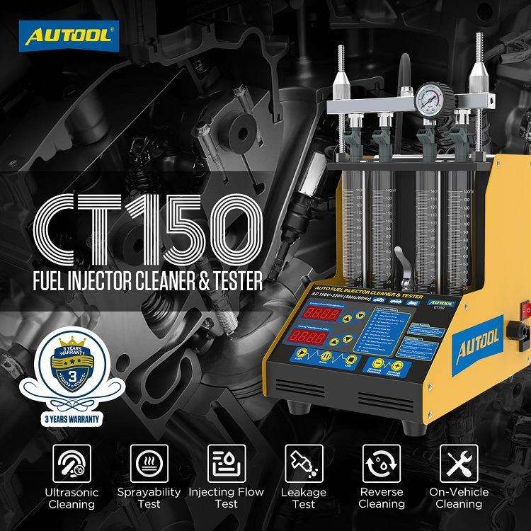 AUTOOL CT150 Car Motorcycle Fuel Injector Tester Cleaner
