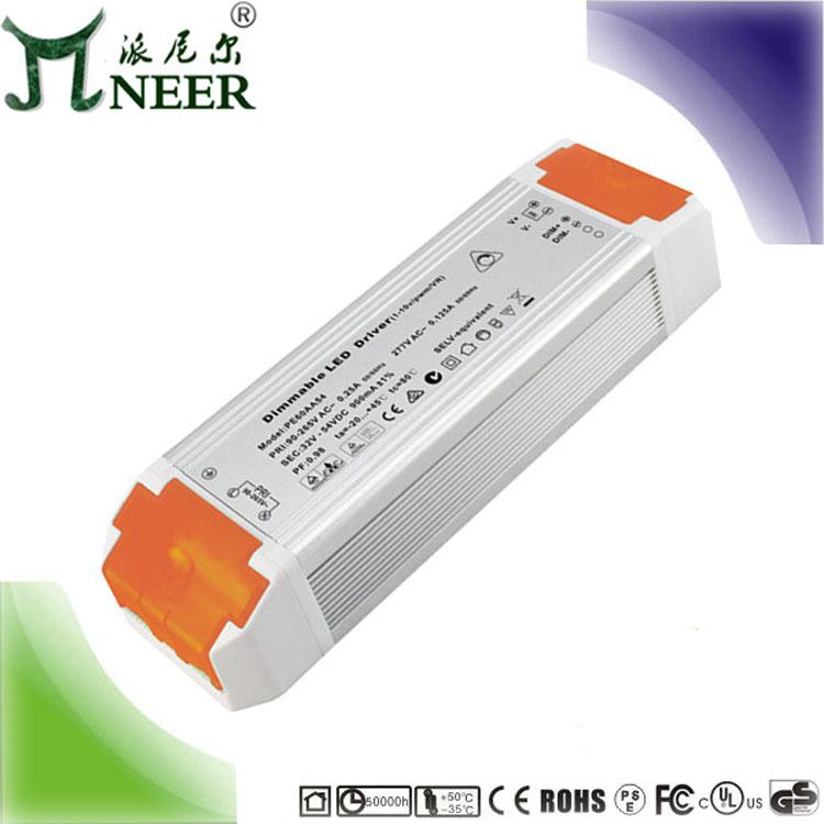 质保2年 高PF 45W30-49V 900MA PWM电源 0-10V调光驱动器