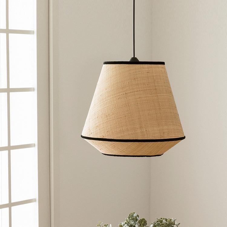 日式布艺吊灯茶室卧室餐厅客厅楼梯复古民宿客栈拉菲草艺术装饰灯