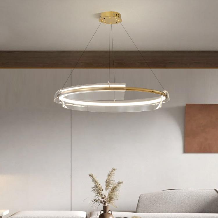 后现代轻奢客厅LED圆环吊灯 北欧简约网红大气餐厅设计师卧室吊灯
