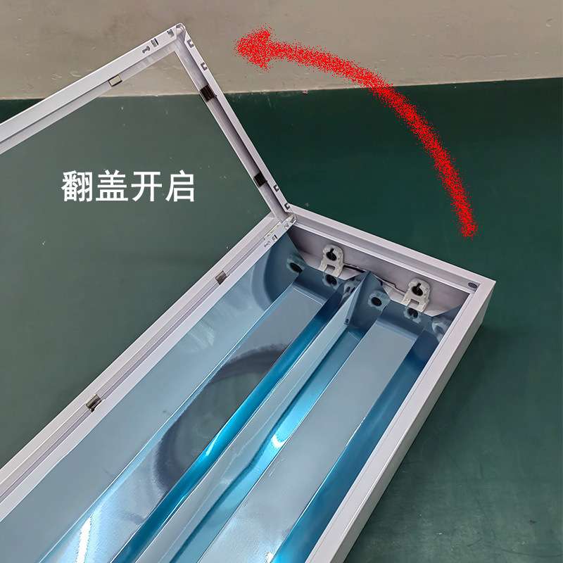 300x1200 W镜面反光罩明装LED灯盘0.5MM加厚T8净化灯盘可吊杆安装