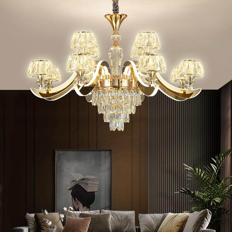 灯臂发光吊灯简欧客厅水晶轻奢餐厅卧室全屋灯具套餐组合三室两厅