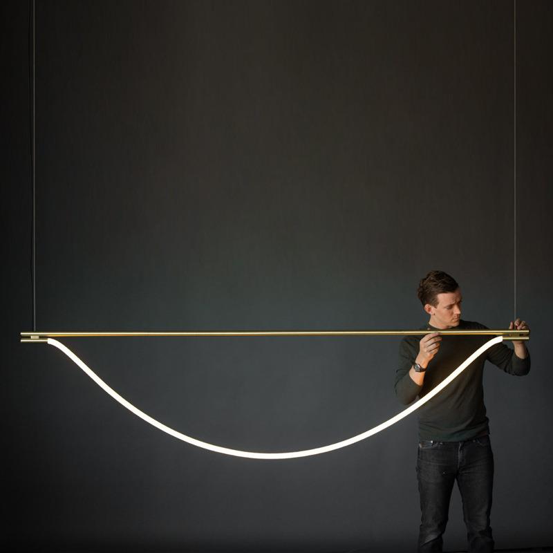 北欧创意软装设计师轻奢长条餐桌餐厅极简工作室创意艺术吧台吊灯