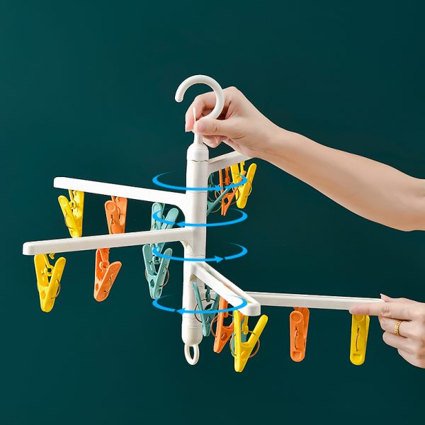 衣架宿舍用挂衣服学生便携旅游婴儿晾衣架多夹子不锈钢晾袜子神器