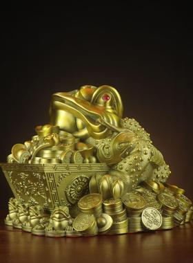 杨铜记纯黄铜金蟾 财源广进金蟾 日进斗金金蟾家居店铺铜金蟾摆件