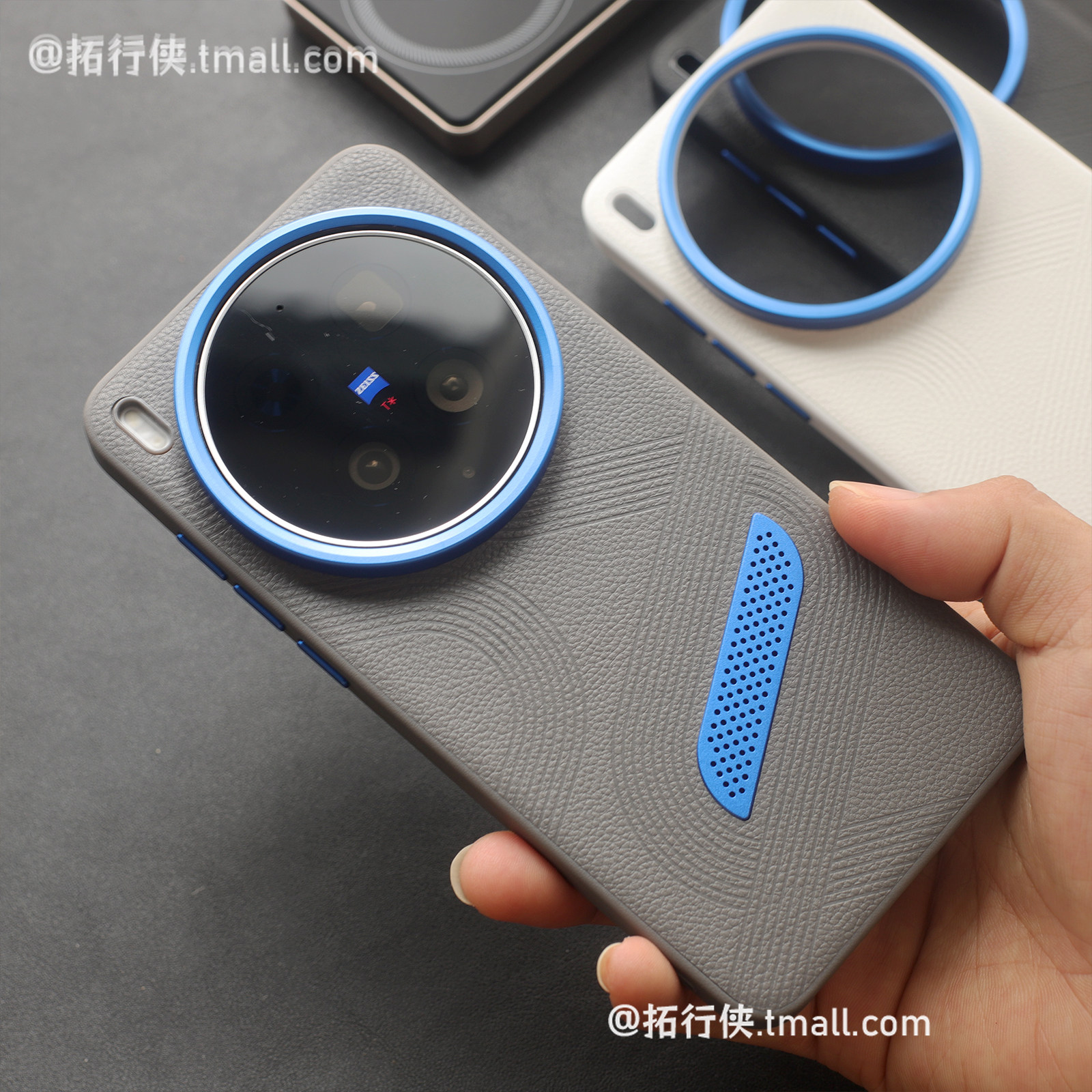 高级灰纹理【防汗抗指纹】适用vivoX300Ultra手机壳X300S新款X200promini个性蓝色金属镜框大孔X100S素皮外壳