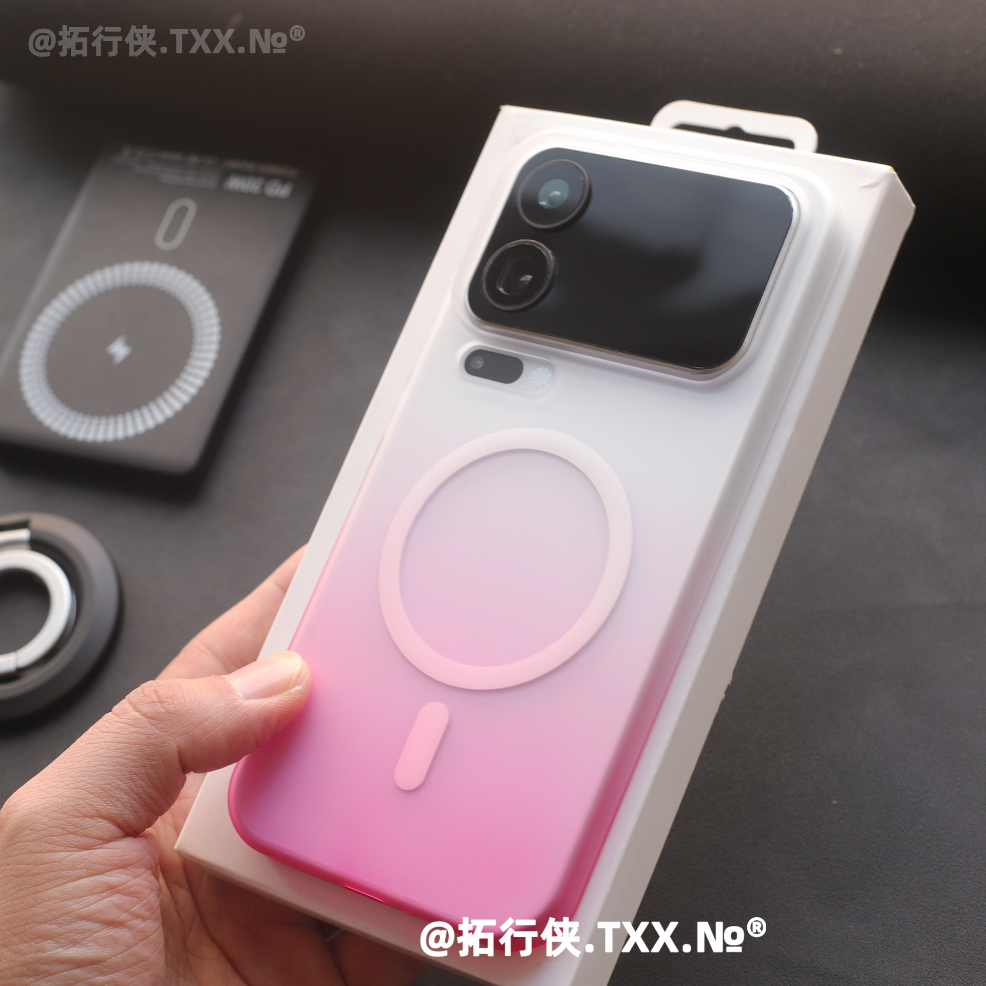 甜酷ins风渐变半透玫红色适用Xiaomi小米17proMax磁吸手机壳冰雾磨砂保护壳15/14/13超薄硬外壳K90/k80全包女