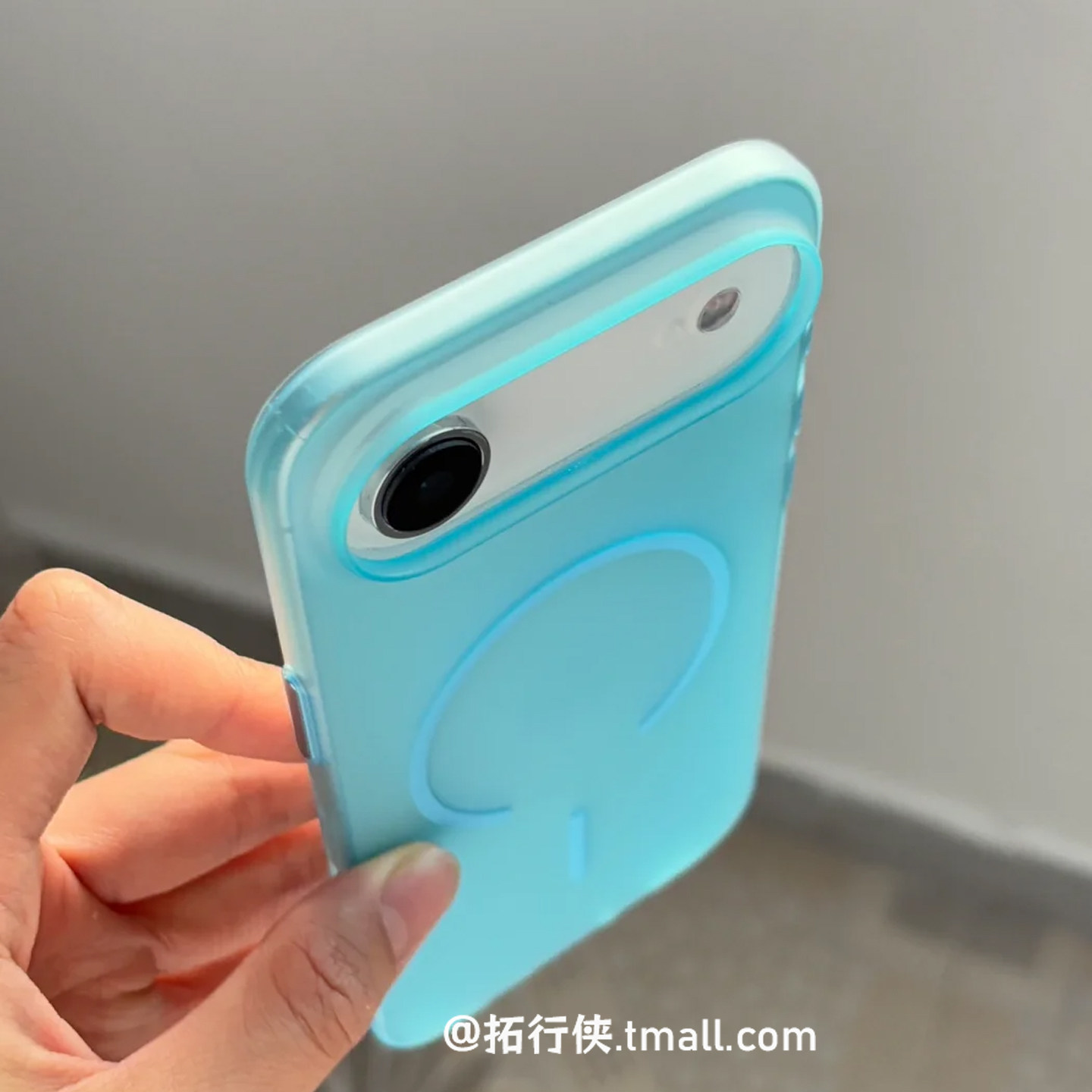 夏天半透薄荷蓝色适用iPhoneAir手机壳苹果Air超薄裸感磁吸硬保护套17/16/15/promax磨砂防指纹14/13细环创意