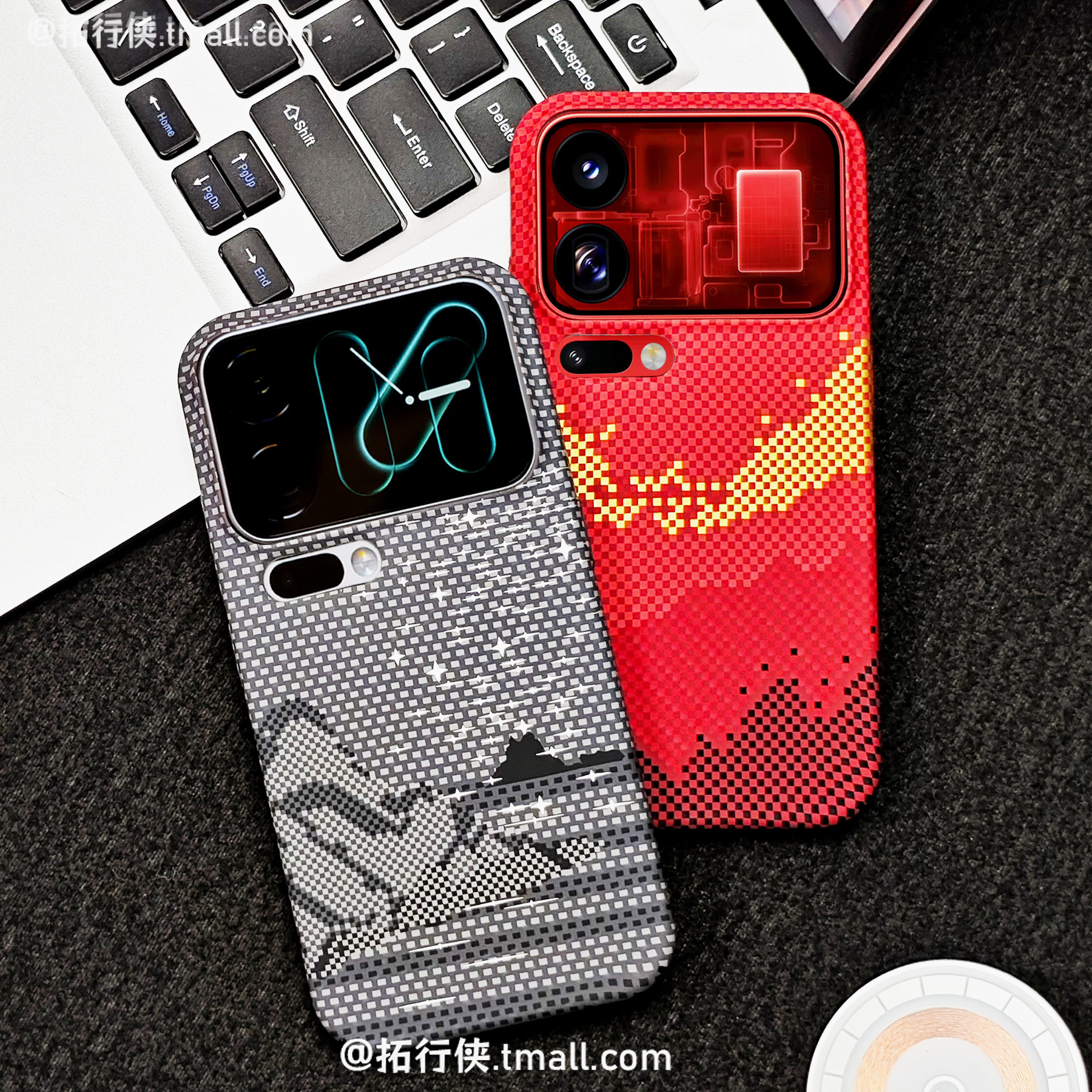凯夫拉纹【浮光山河星空】适用Xiaomi小米18pro手机壳超薄磁吸保护壳m18Promax碳纤维纹PC水贴硬壳全包不顶膜
