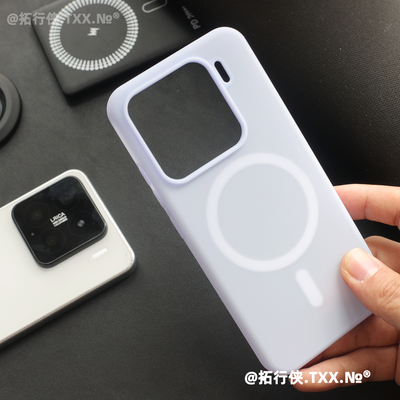 新品【晶莹Magsafe磁吸壳】适用小米15液态硅胶手机壳Xiaomi15Pro果冻半透紫肤感防指纹14耐脏保护套小清新女