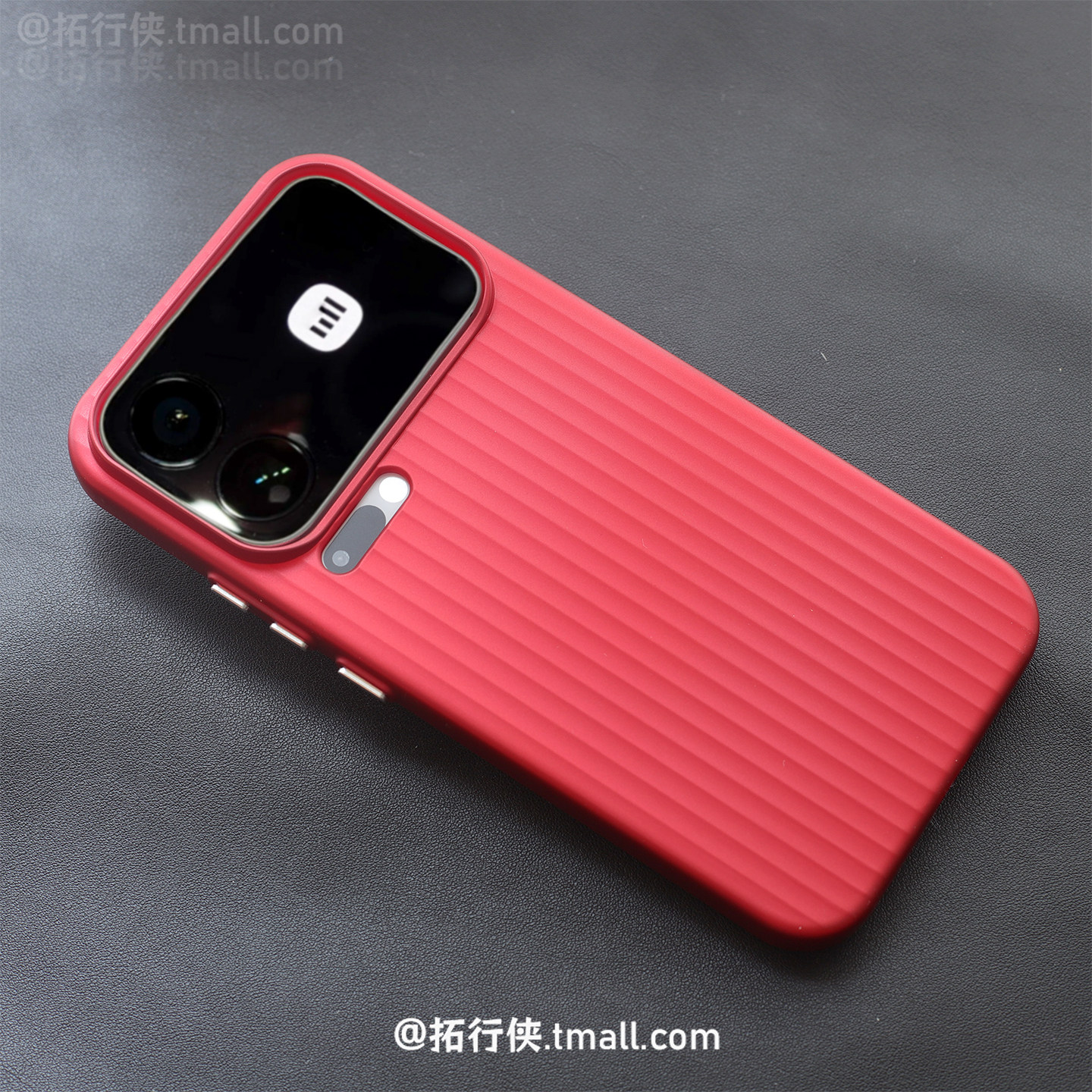 高级勃垦地红瓦楞纹手机壳适用小米17promax金属漆PC硬壳15/14独立按键保护壳13/12s红米K90/turbo5Max薄外壳