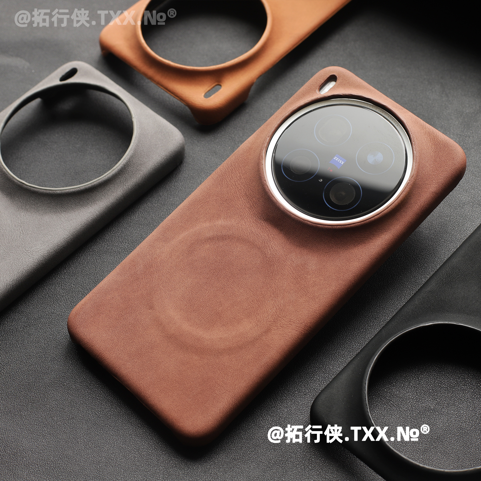 秋冬款焦糖棕羊巴皮磁吸