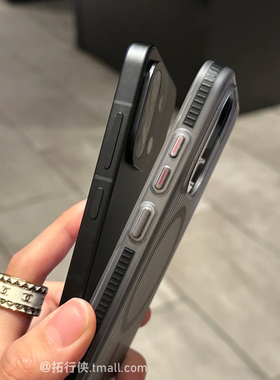 Ace6T【侧边全包防滑纹】适用一加13T手机壳内置强磁吸充电1+13T冰雾磨砂透黑色OnePlus15凹凸光栅瓦楞保护套