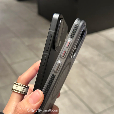 Ace6T【侧边全包防滑纹】适用一加13T手机壳内置强磁吸充电1+13T冰雾磨砂透黑色OnePlus15凹凸光栅瓦楞保护套