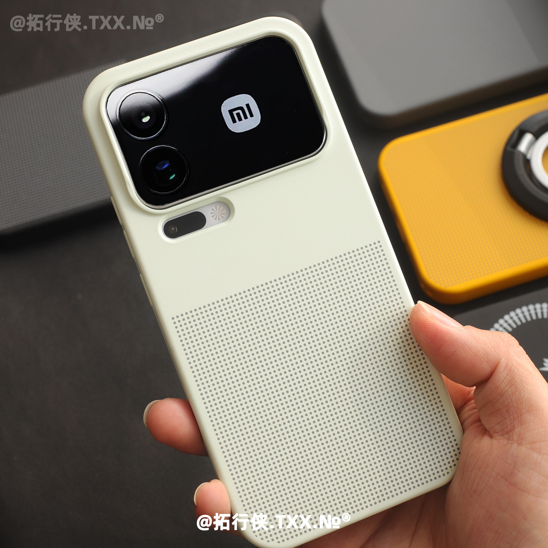 拓行侠适用小米17proMax手机壳小清新ins薄荷绿波点创意XIaomi十七17Pro内置磁吸充电保护套岩砂防指纹全包女