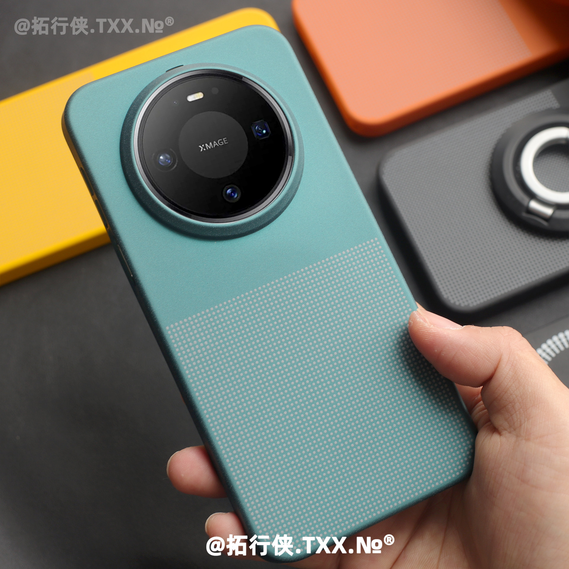 拓行侠适用华为Mate80ProMax手机壳内置Magsafe强力磁吸充电外壳Mate80pro新款超薄岩砂细沙感防滑苍岭绿硬壳