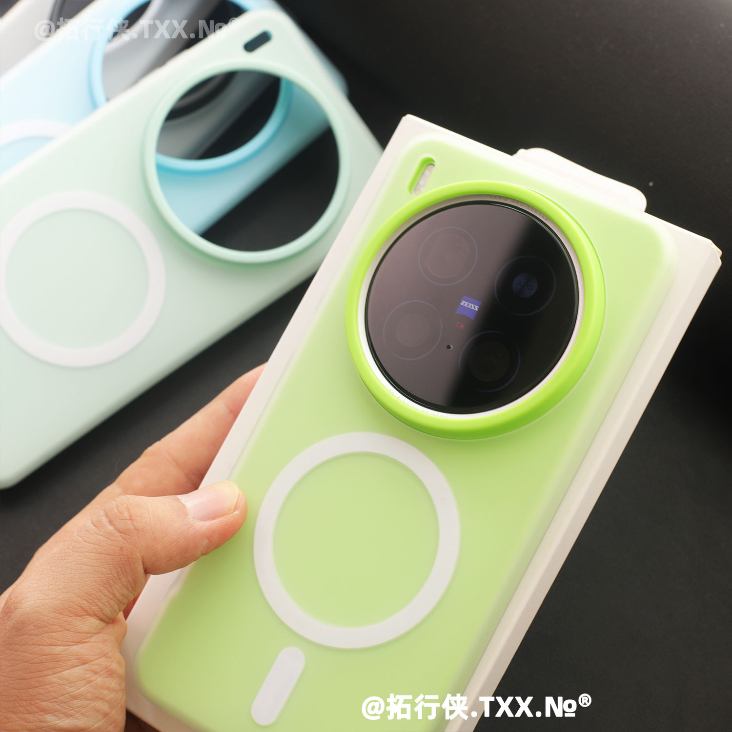 拓行侠适用vivoX300/X300pro手机壳马卡龙纯色半透明X200Ultra双层二合一软胶套S浅草绿mini肤感果冻磁吸壳女