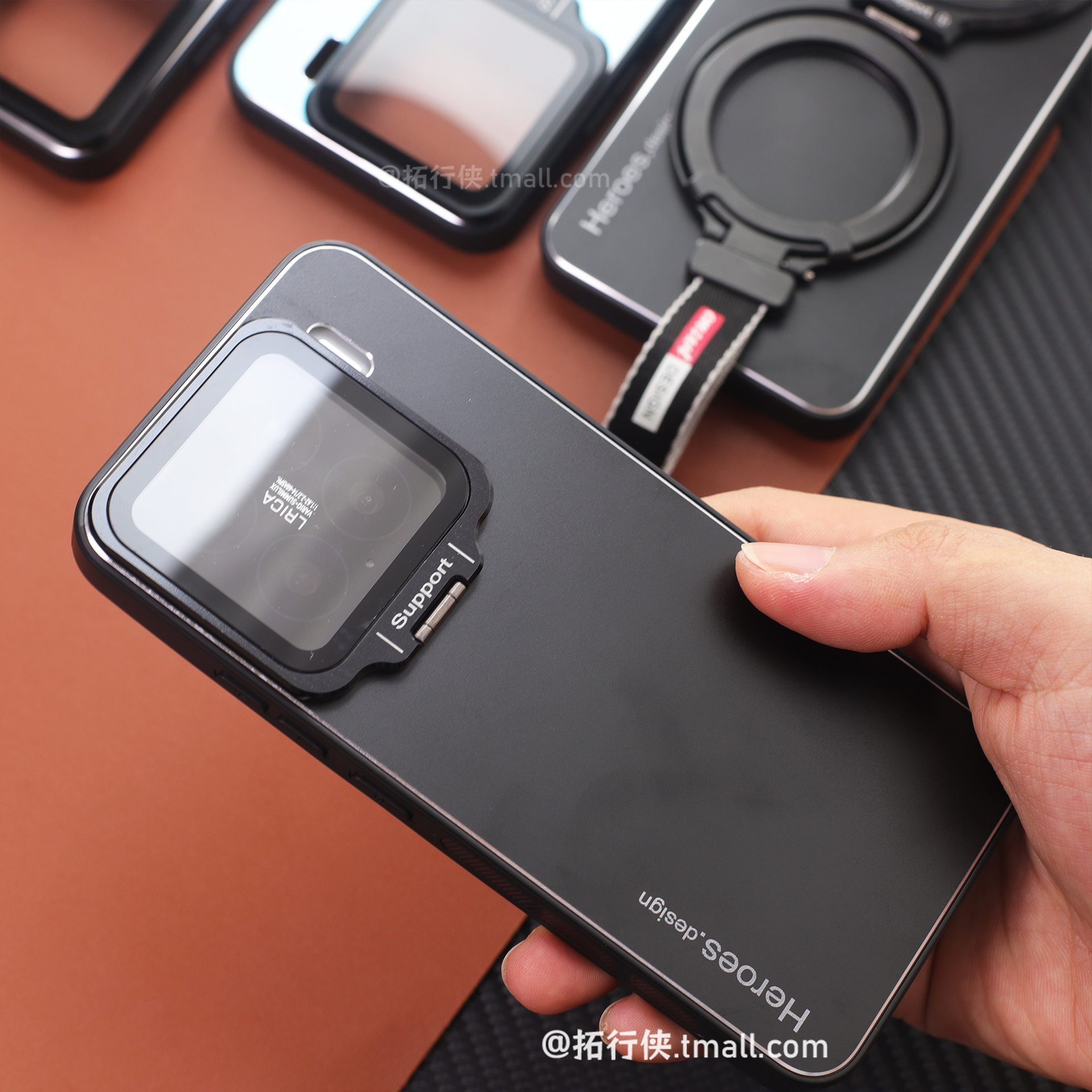 高清镜头盖膜支架磁吸壳【哑光磨砂】软胶边