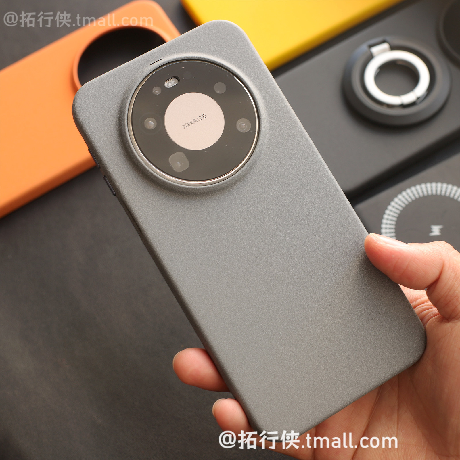 新品轻奢灰色石英砂手机壳适用华为Mate80Promax磁吸保护壳无线充电70/60pro+岩砂质感防指纹Magic8p商务男士