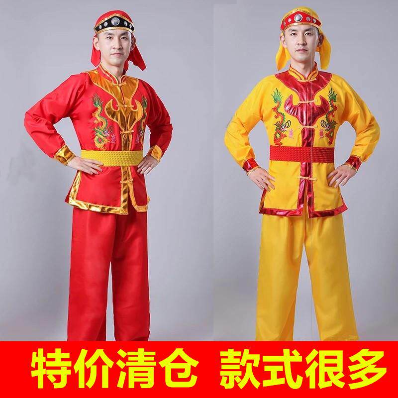 新款威风锣鼓服装演出服打鼓服队武术服舞龙舞狮服装抬花轿服